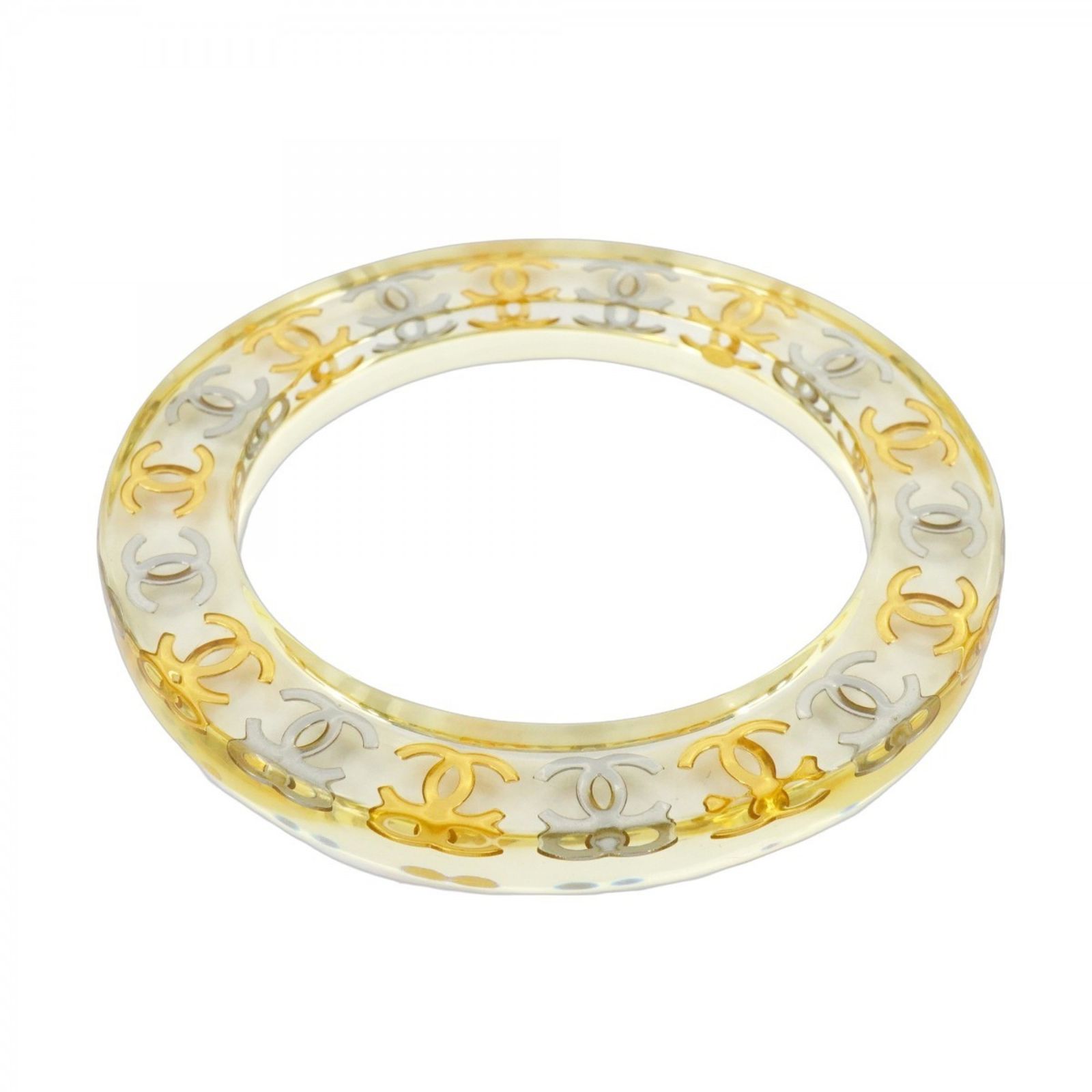 シャネル Chanel シャネル バングル ココマーク GPメッキ レジン ゴールド シルバー クリアレディース