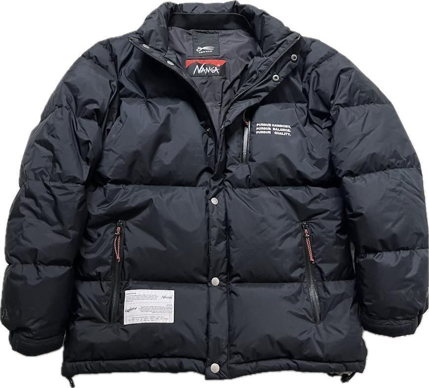 コラボ DENHAM×NANGA MOUNTAIN BELAY COAT NGDH MOUNTAIN BELAY SHORT デンハム×ナンガ マウンテンビレーショート 肉厚 ダウンJKT 黒