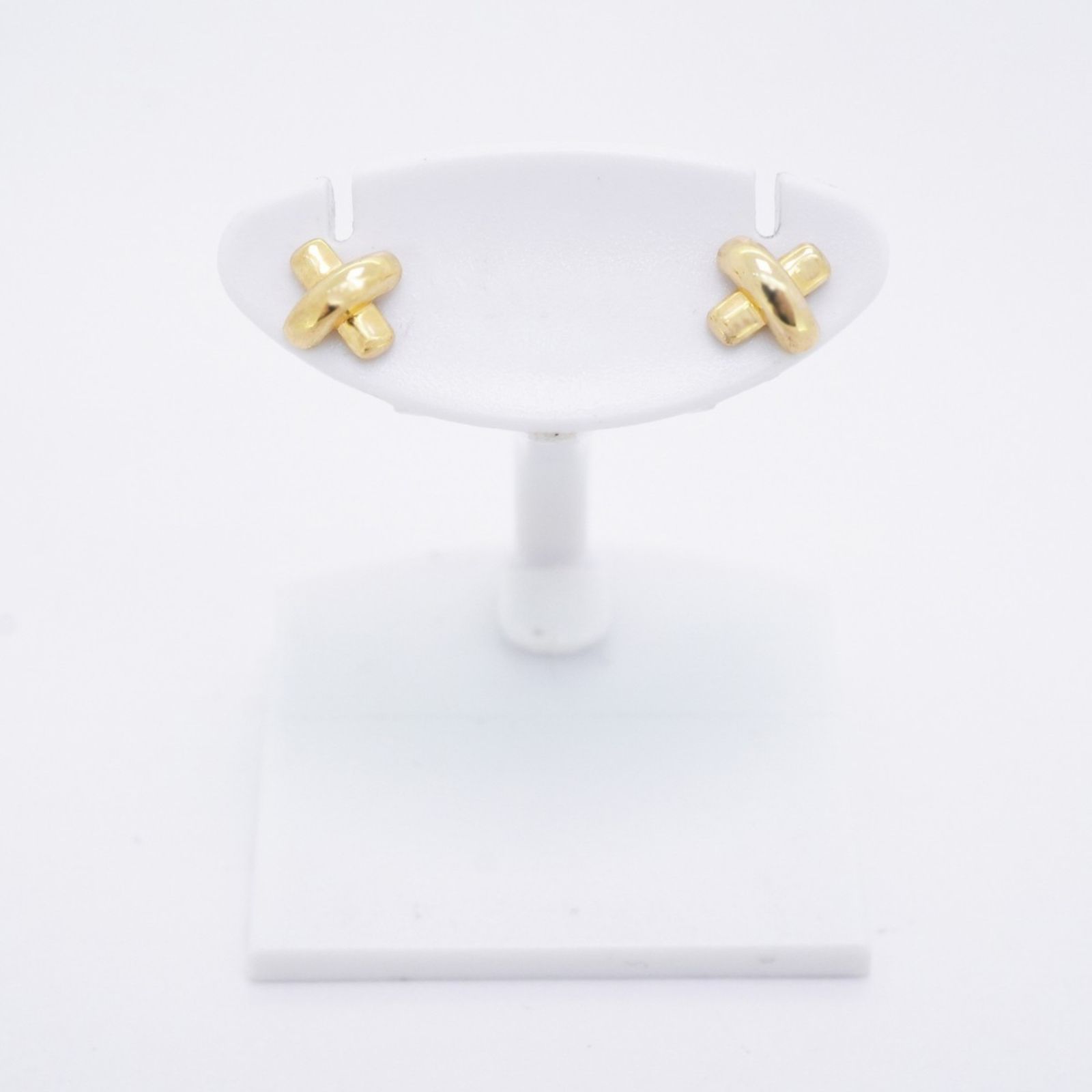 ティファニー Tiffany ティファニー ピアス クロスステッチ K18YG イエローゴールドレディース