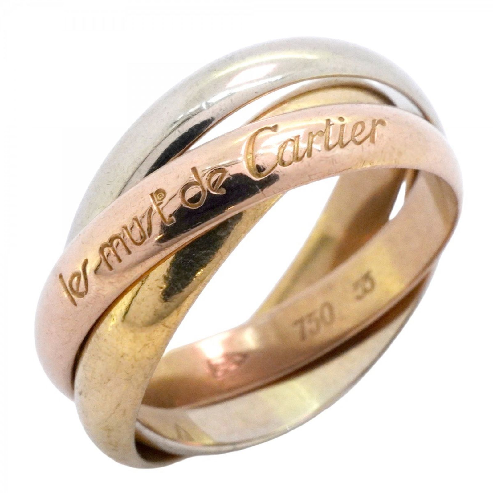カルティエ Cartier カルティエ リング トリニティ K18YG イエローゴールド K18WG ホワイトゴールド K18PG ピンクゴールド #55メンズ レディース