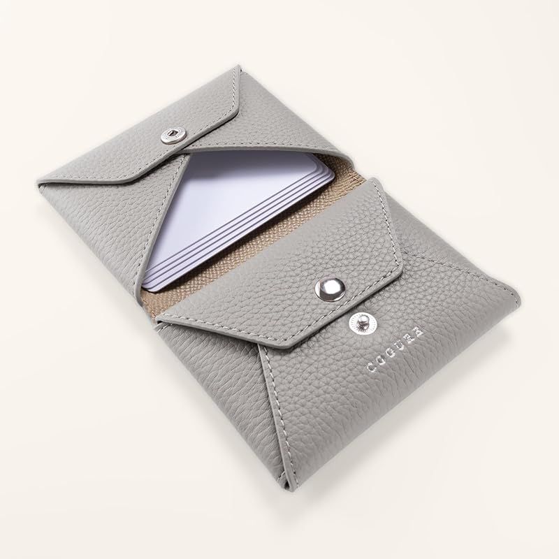 COGURE コグレ カードケース 名刺入れ 小銭入れ 本革 シュリンクカーフレザー 二つ折り 男女兼用 ギフトボックス付き COPEC3 ホワイト TALLINNNEXPO_COM