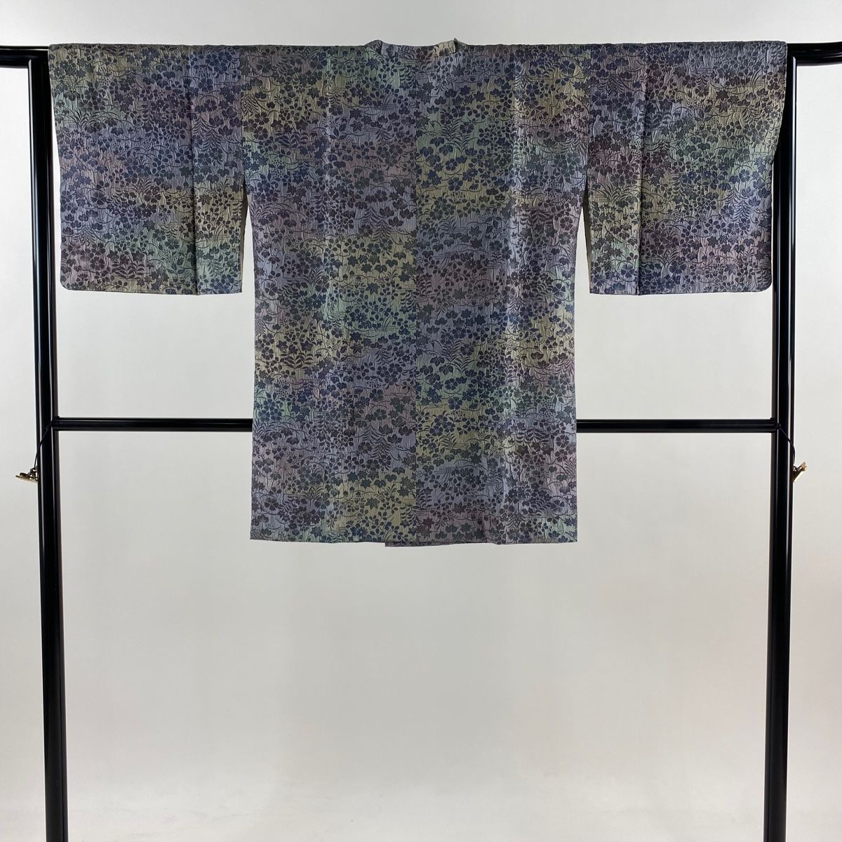 道行 身丈88.5cm 裄丈64.5cm M 和装コート 角衿 草花 ぼかし 薄紫 正絹 秀品