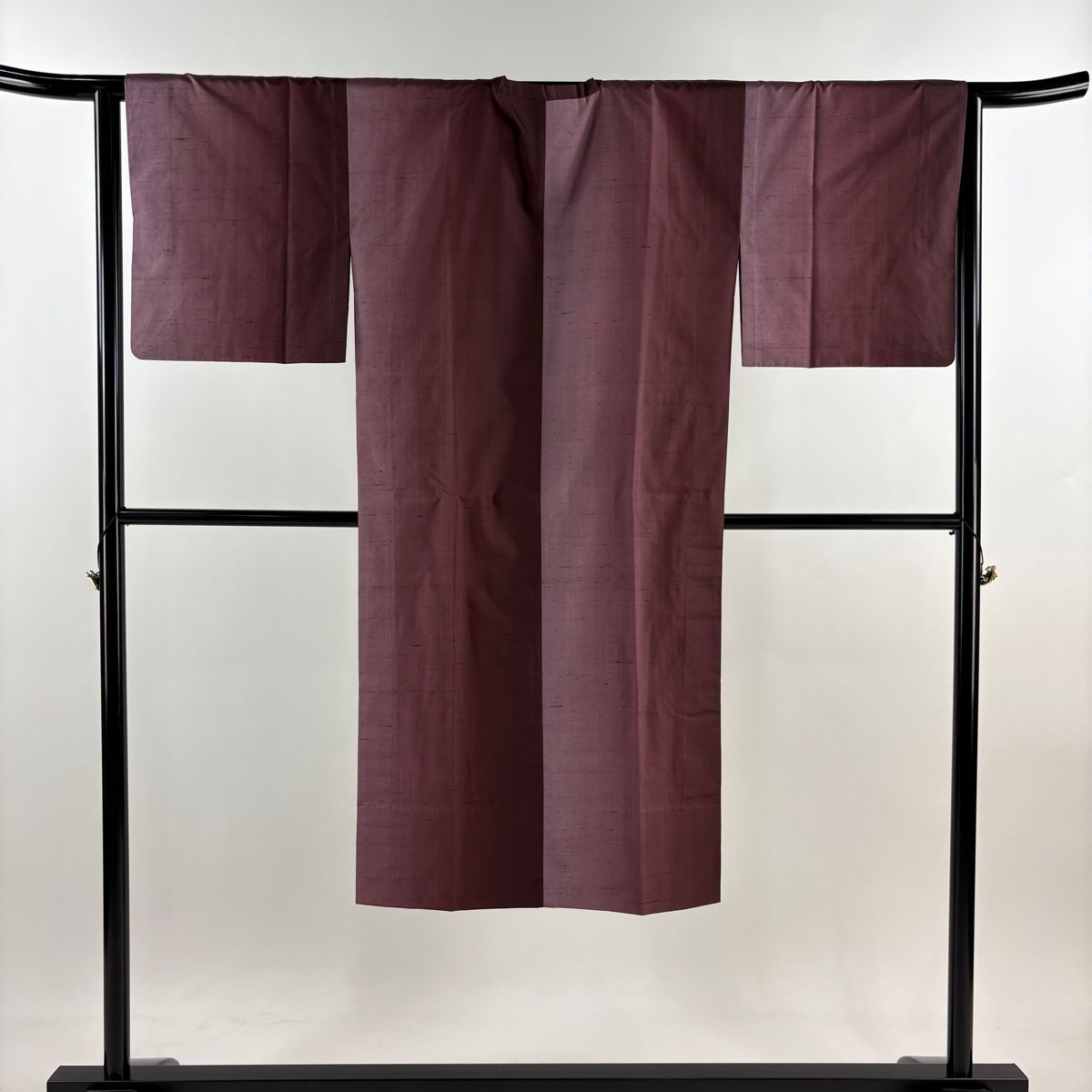 道行 身丈126 5 cm 裄丈65 M 紬地 和装コート 角衿 縦ぼかし柄 赤紫 正絹