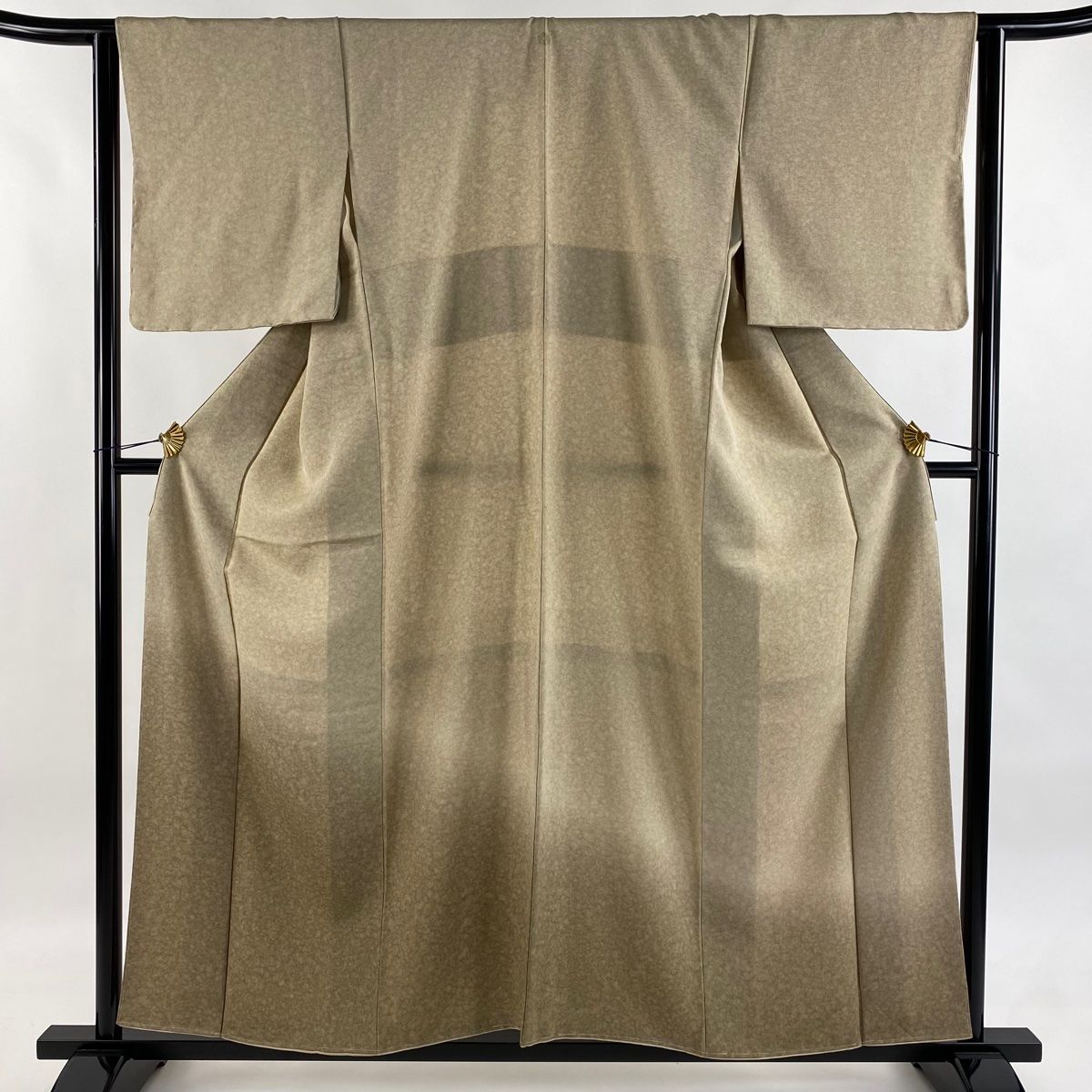 付下げ 身丈156.5cm 裄丈63cm S 袷 ますいわ屋 地紋 金通し ぼかし 灰茶 正絹 秀品 一つ紋