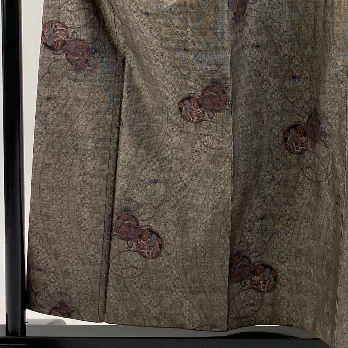 紬 身丈157.5cm 裄丈63cm S 袷 鼓 姫 焦茶色 正絹 秀品