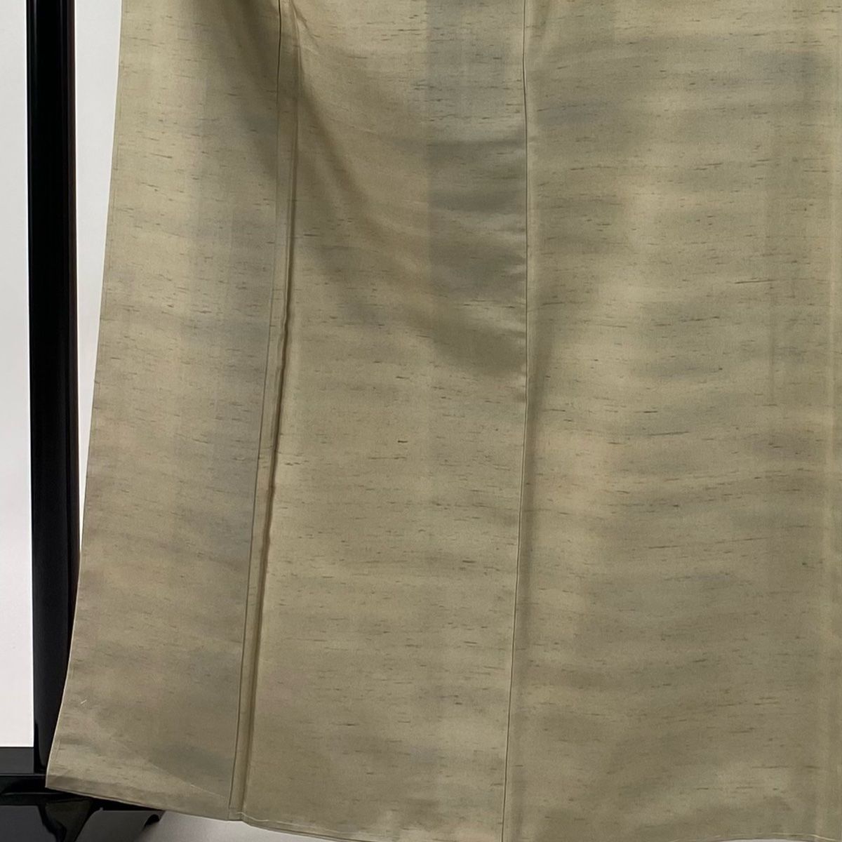 小紋 身丈163.5cm 裄丈62.5cm S 袷 紬地 霞 ぼかし 薄茶色 正絹 秀品 一つ紋