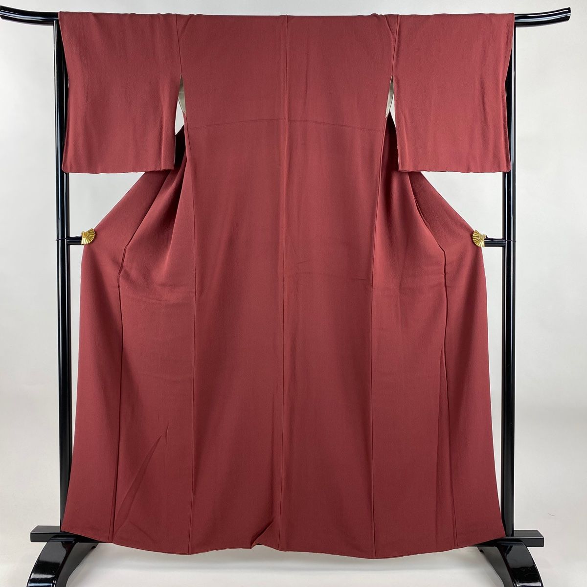 色無地 身丈160cm 裄丈65cm M 袷 花井幸子 落款 えんじ色 正絹