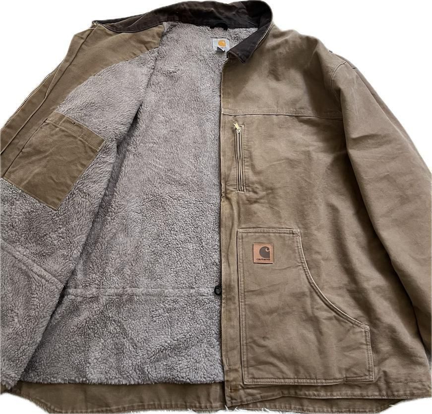CarHartt カーハート サンドストーン リッジコート ダブルジップ 革タグ ブルゾン ワークジャケット 3XL メンズ 大きいサイズ ベージュ