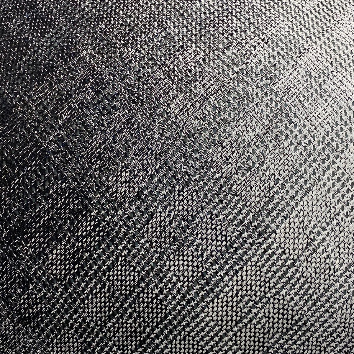 袋帯 やまと 幾何学模様 銀糸 ぼかし 黒 全通 正絹