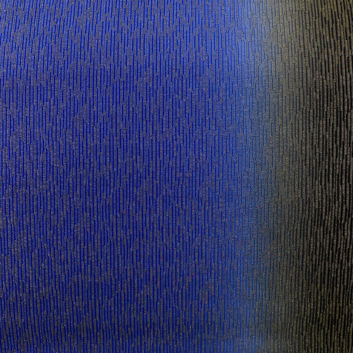 袋帯 縞 幾何学模様 箔 ぼかし 青紫 全通 正絹
