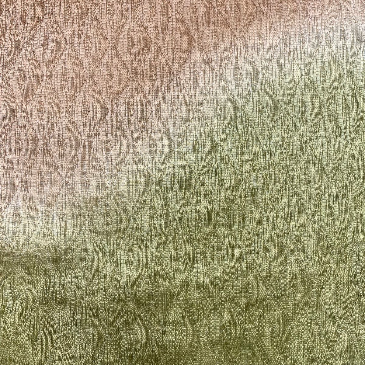 袋帯 秀品 菱 金糸 オレンジ 全通 正絹