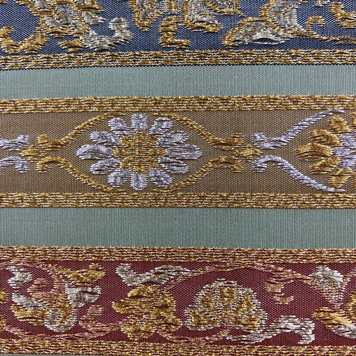袋帯 秀品 華文 草花 金銀糸 抹茶色 六通 正絹