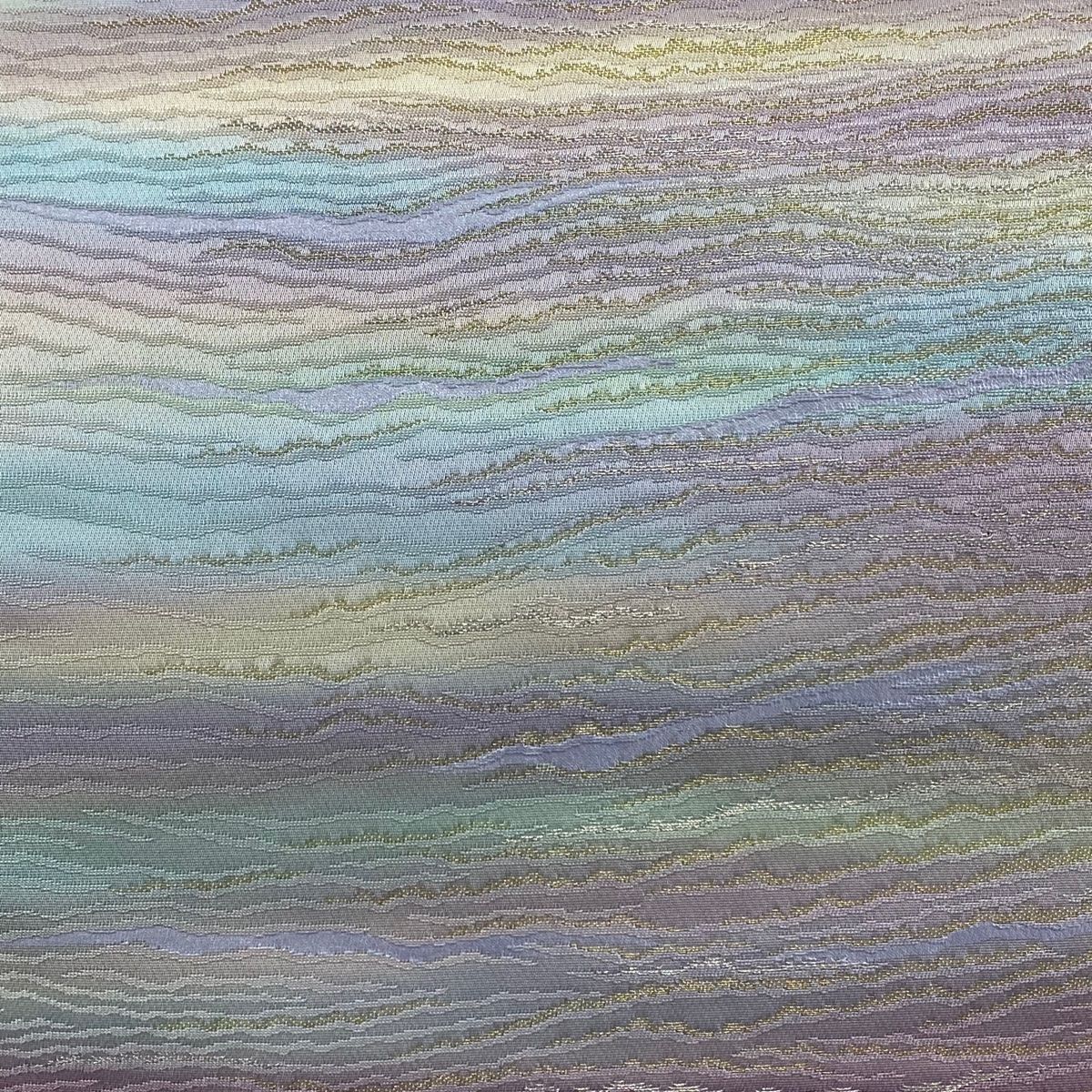 袋帯 秀品 霞 銀通し 金銀糸 紫 お太鼓柄 正絹