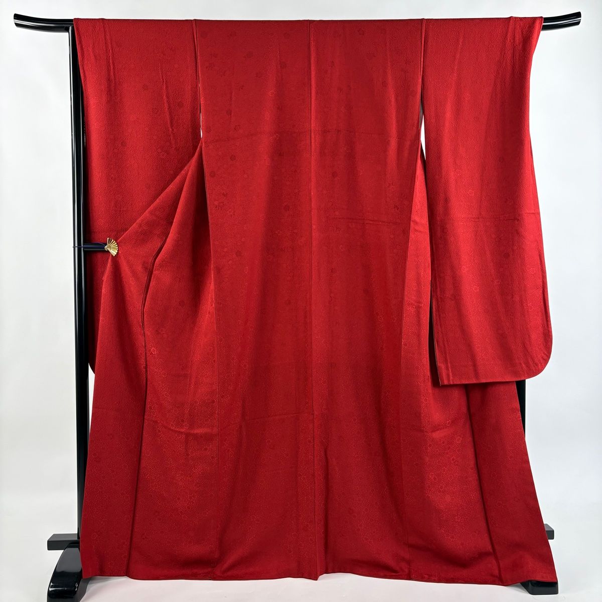 振袖 身丈168.5cm 裄丈68cm L 袷 地紋 赤 正絹