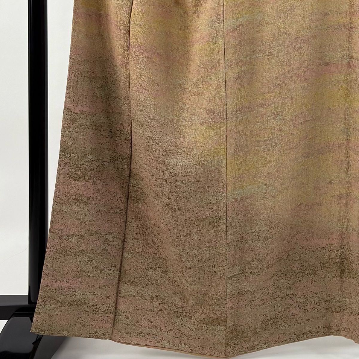 付下げ 身丈163cm 裄丈66.5cm M 袷 陶彩染 霞 裾ぼかし 薄茶色 正絹