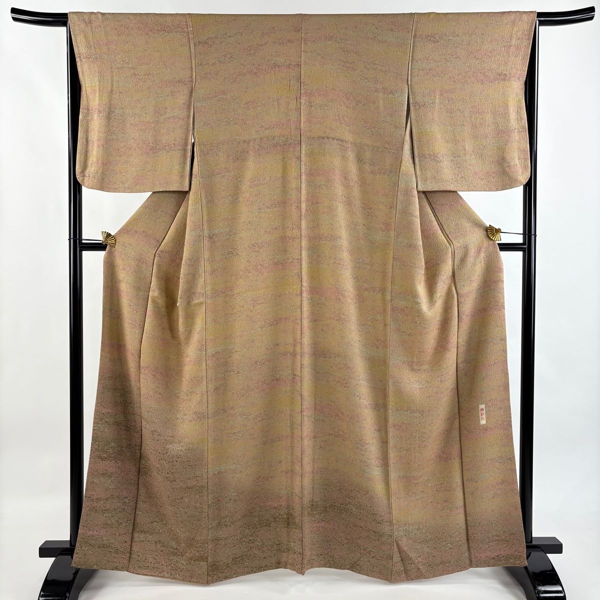 付下げ 身丈163cm 裄丈66.5cm M 袷 陶彩染 霞 裾ぼかし 薄茶色 正絹
