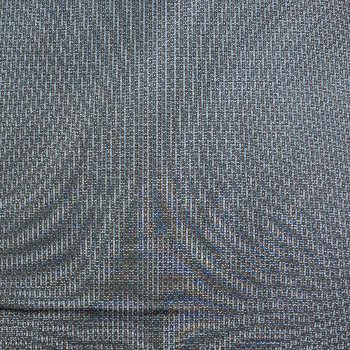 反物 男着物 大島紬地 証紙 縦縞 幾何学模様 焦茶色 正絹