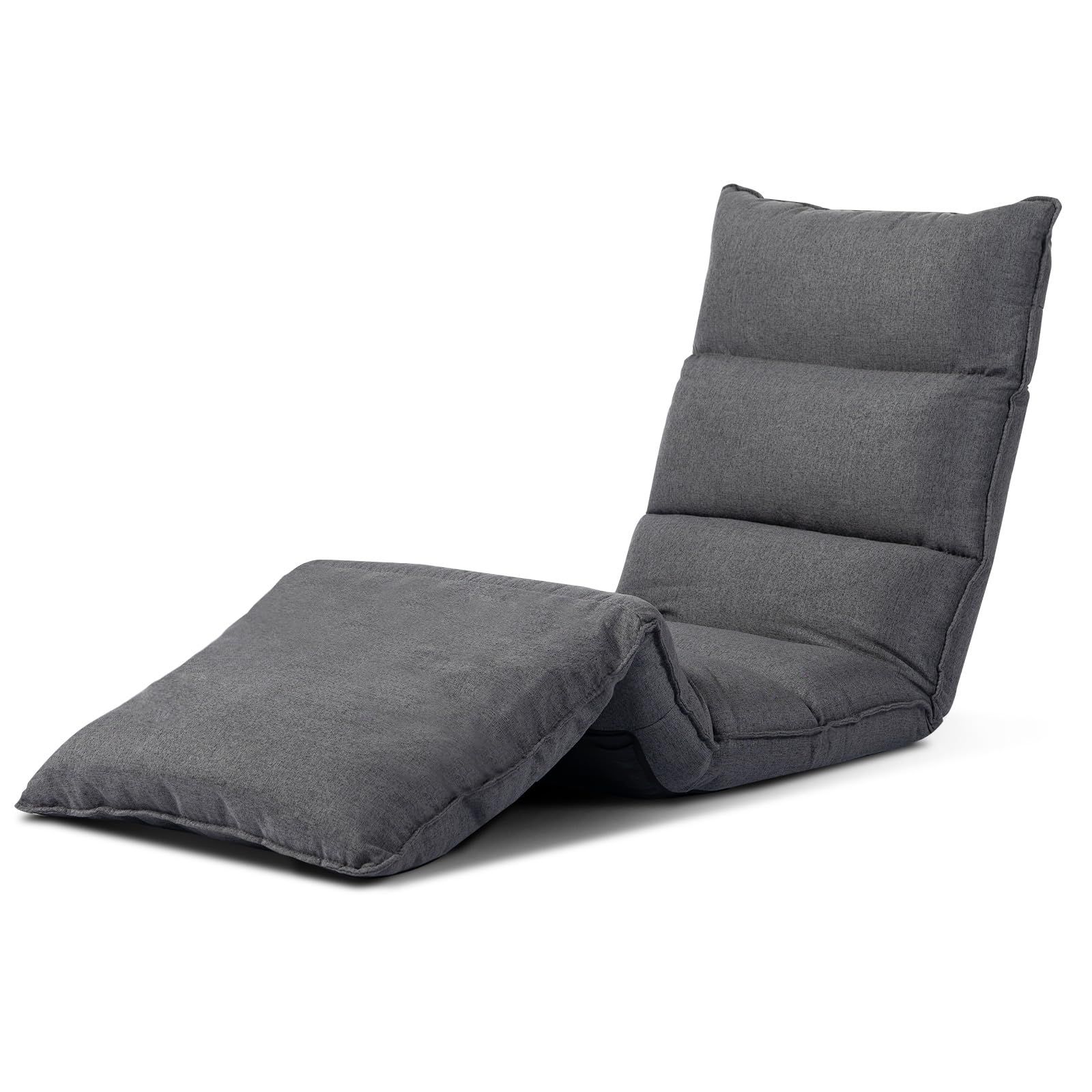 DeeLyan 座椅子 座椅子ソファー ロングタイプ リクライニング コンパクト 折りたたみ フロアチェア ソファベッド 寝れる椅子 ハイバック 脚置き 腰が痛くならない 1人掛け