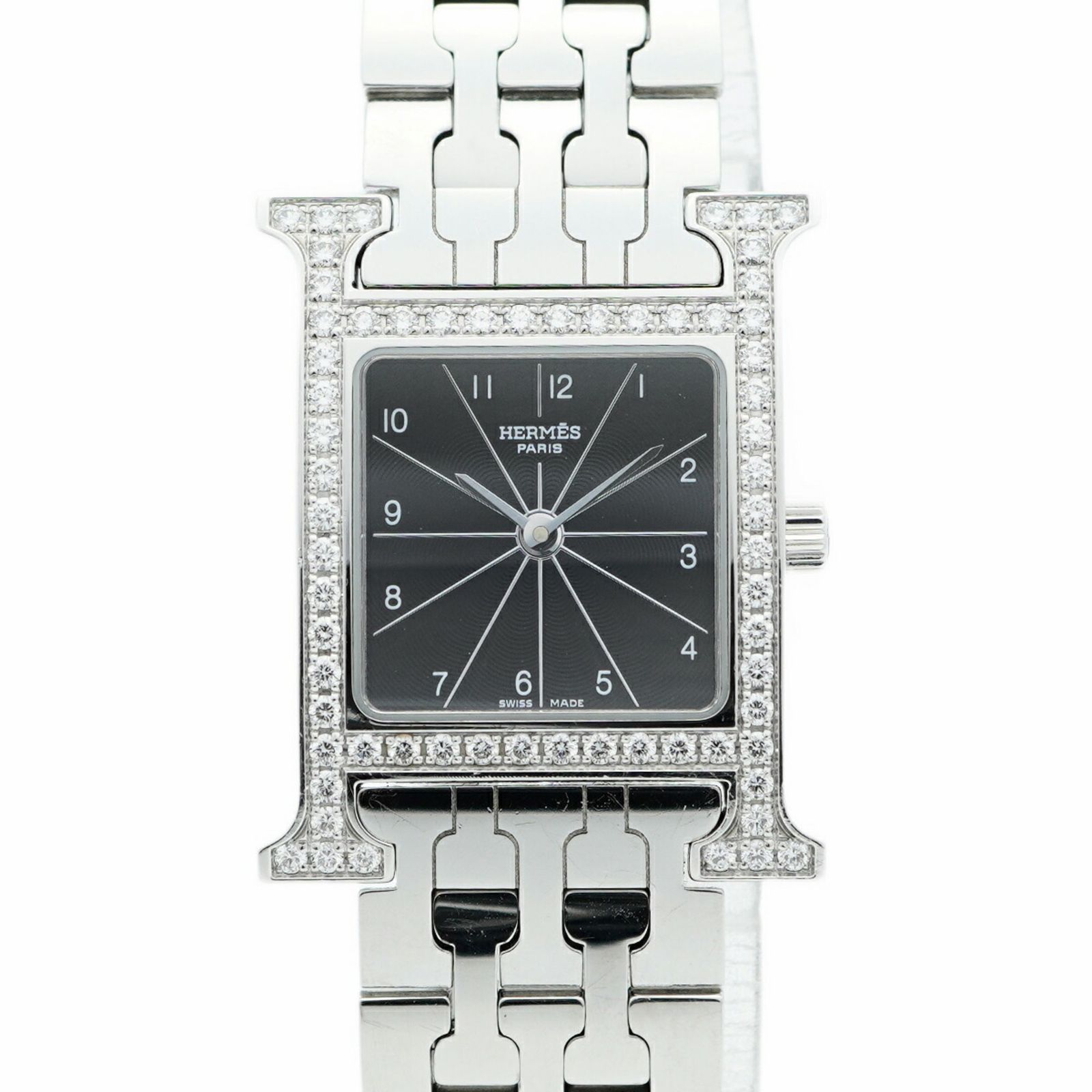 エルメス Hウォッチ HH1.230 黒文字盤腕時計 レディース