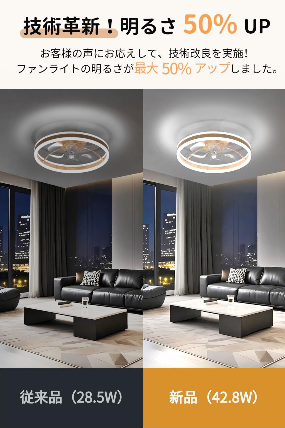 シーリングファンライト coizabera 揺らぎ防止 8-10畳 無階段調色調光 7000lm 風量6段階調節 正逆回転切替 サーキュレーター DCモーター メモリー タイマー機能 和風 木目調 APP リモコン 壁スイッチ φ50cm 扇風機 天井フ