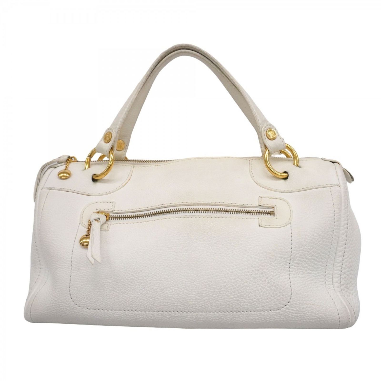 美品》CELINE（セリーヌ）レザー ハンドバッグ ホワイト 中古 セリーヌ 