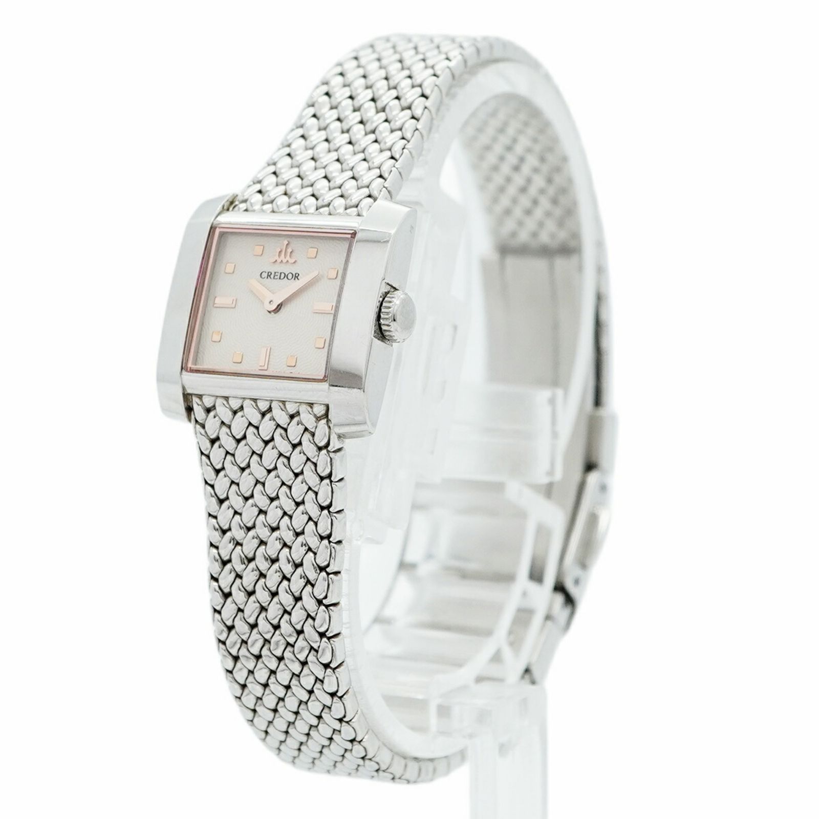 セイコー クレドール 1E70-0BZ0 ピンク文字盤腕時計 レディース