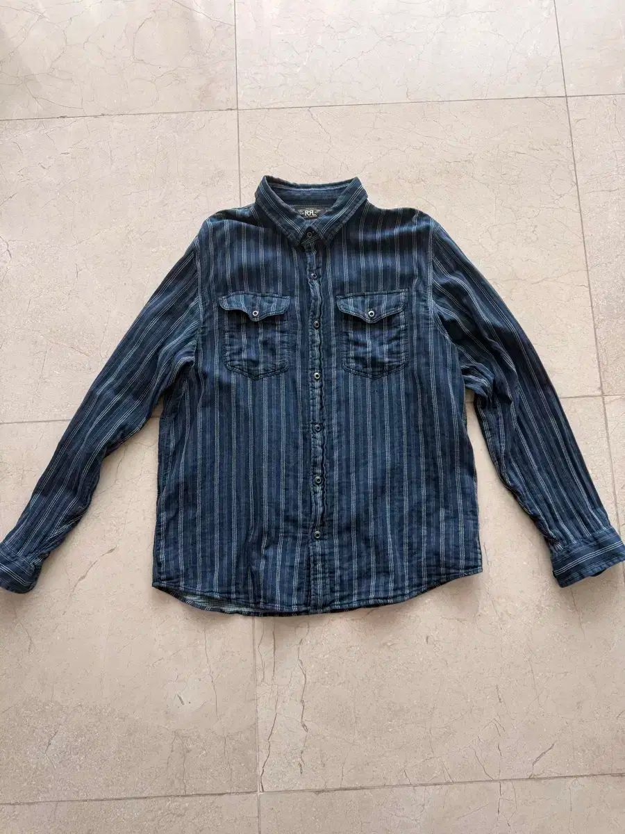 RRL ダブルアールエル Indigo FACE ダブルフェイス Indigo シャツ XL