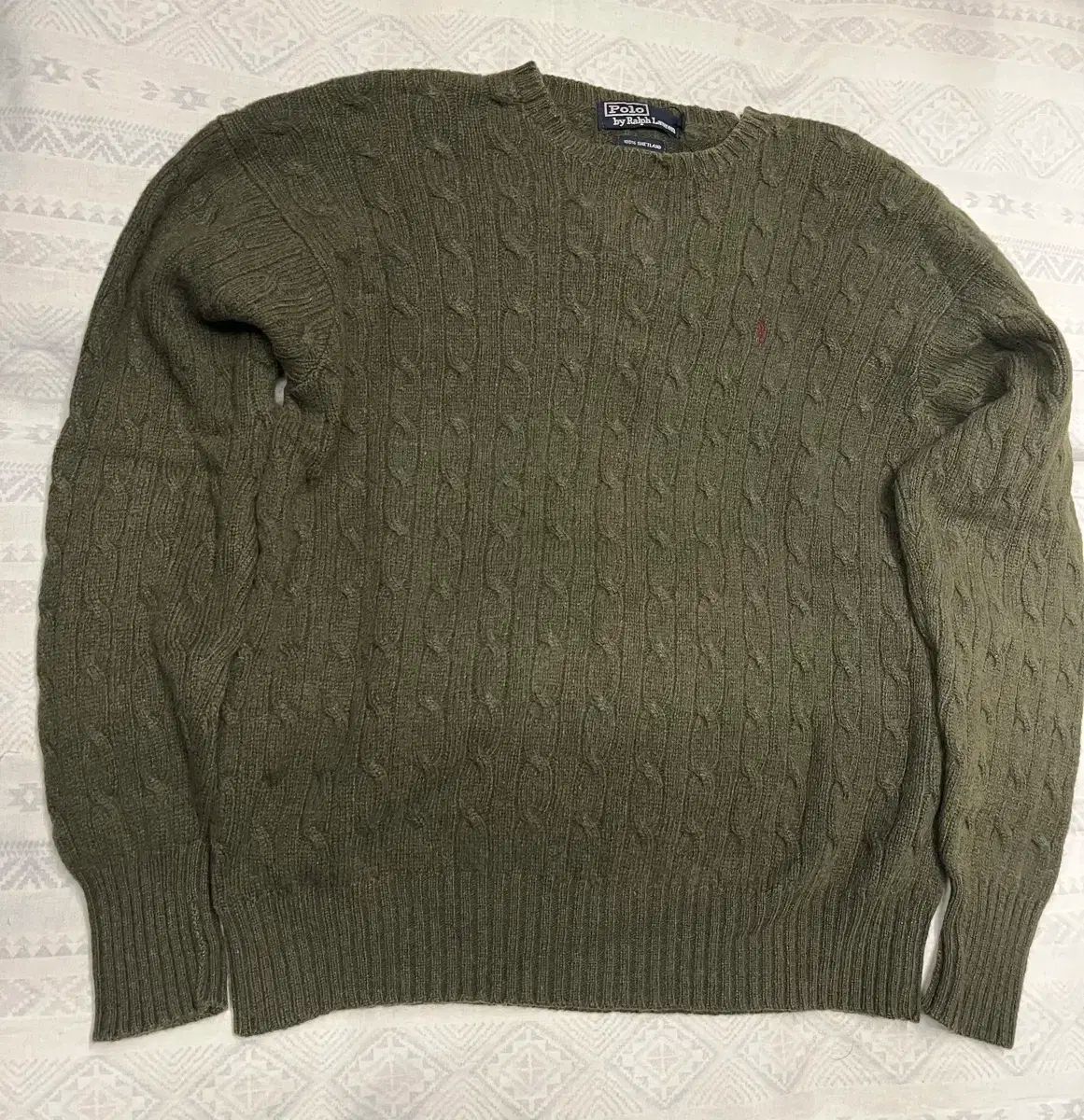 ポロ ラルフローレン ケーブル ニット オリーブ