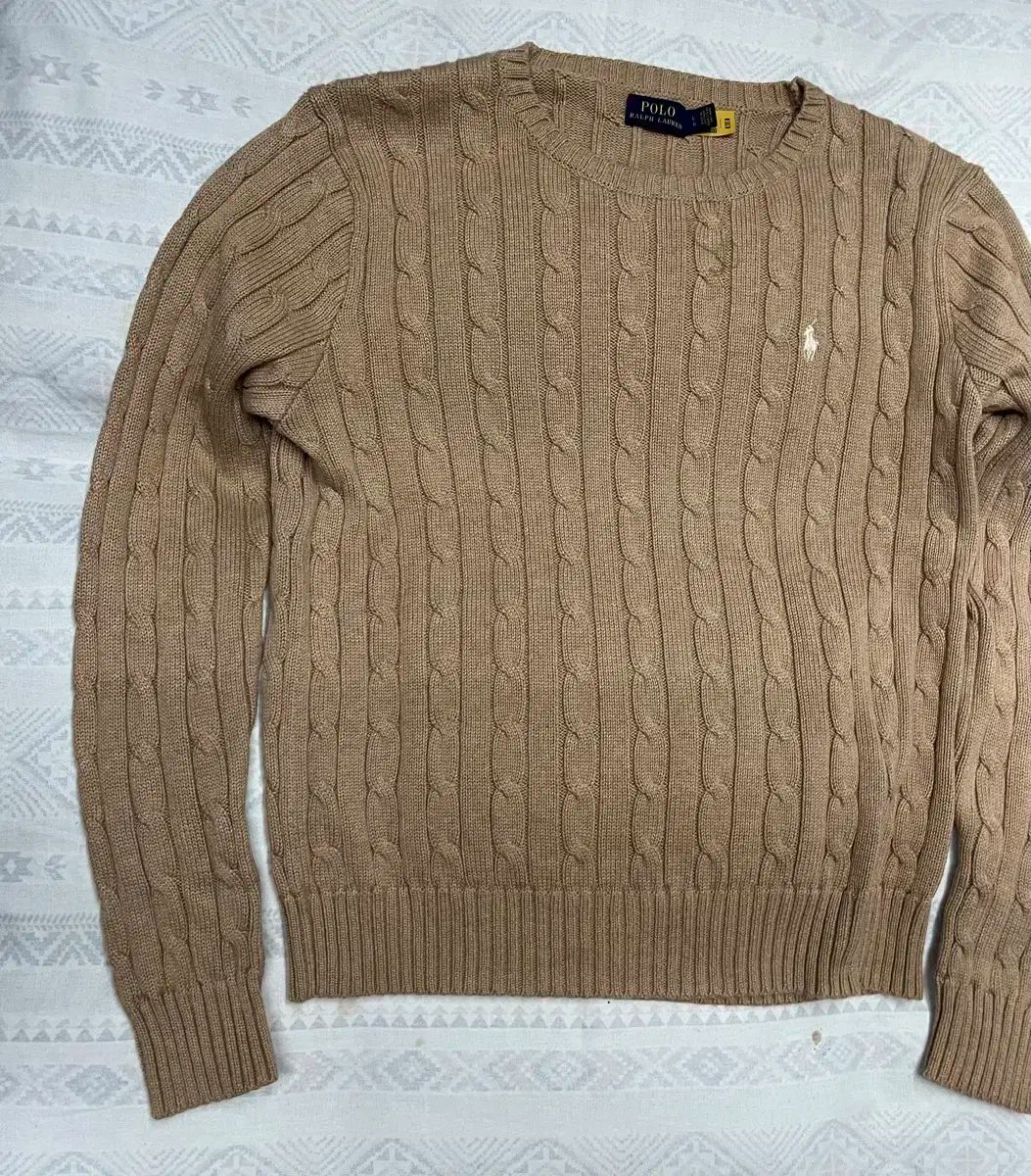 ポロ ラルフローレン ケーブル ニット スポーツブラ ブラウン