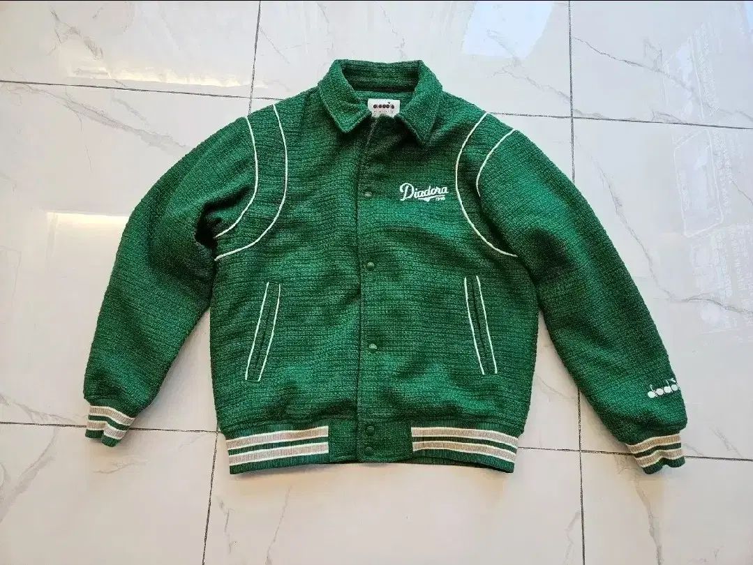 Diadora heritage ディアドラヘリテージ ツイード スタジアム スタジャン キルティング ジャケット グリーン95