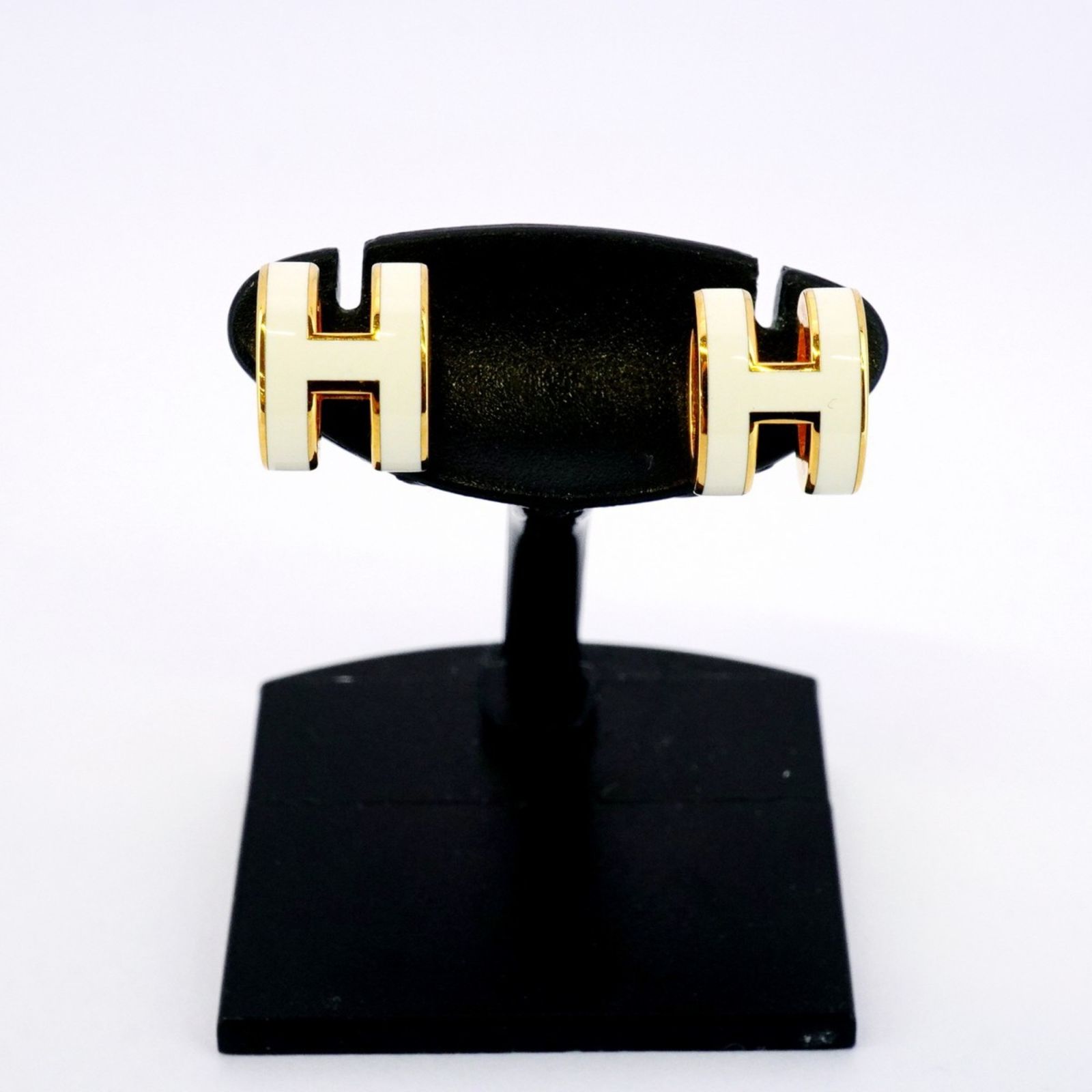 エルメス Hermes エルメス ピアス ポップアッシュ GPメッキ ゴールド ホワイトレディース P1473058