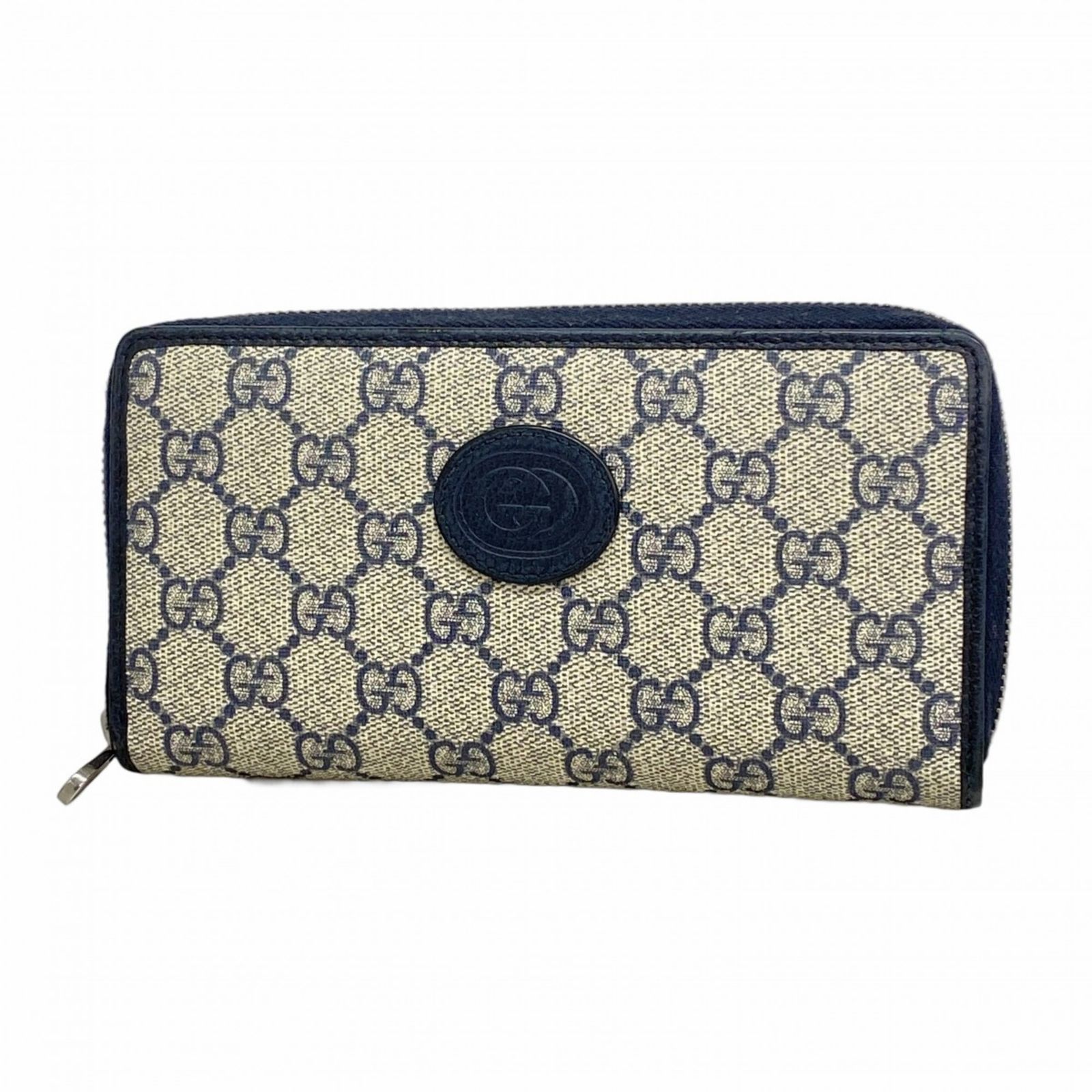 グッチ Gucci グッチ 長財布 GGスプリーム 673003 ネイビー ベージュ メンズ レディース