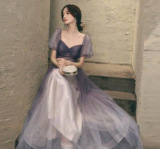 発表会 舞台衣装 パーティ フォーマル グラデーション チュール ドレス L 11号 OPN2652