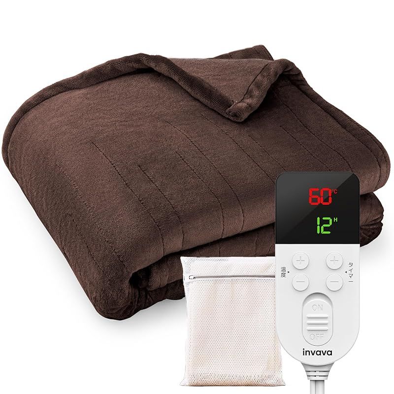 invavaR 睡眠専門家監修 電気毛布 敷き 敷き毛布 セミダブル ダブル 190x130cm 25 60℃までフリー温度調節機能 1~12時間タイマー 即暖 掛け敷き兼用 リバーシブル 洗える 電気毛布ひざ掛け かけしき 電気ブランケット 切り忘れ防