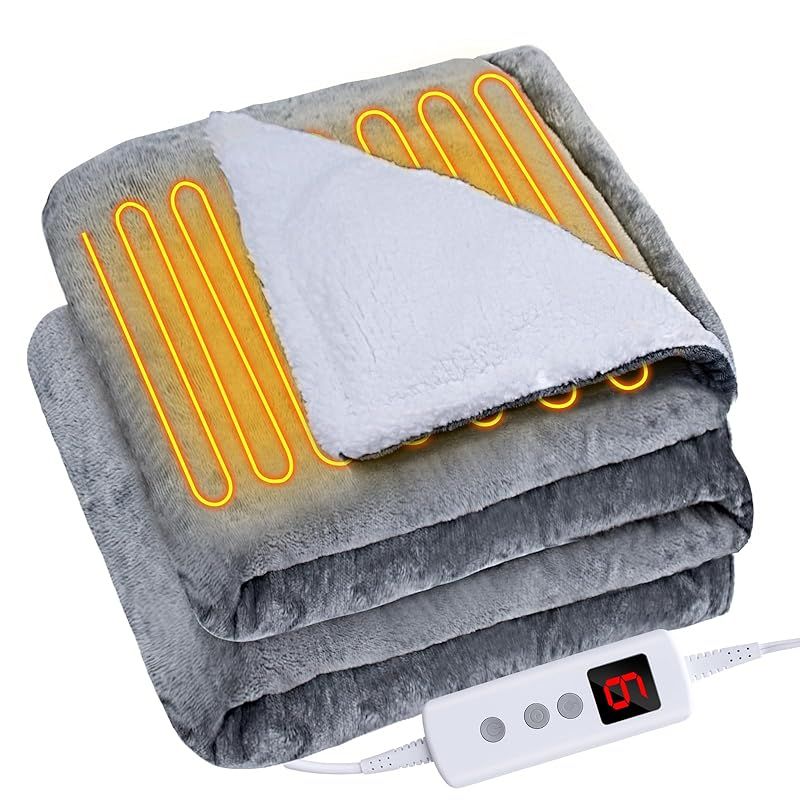 SIWENGDE 電気毛布 掛け敷き兼用 190 130cm 電気ブランケットふかふか ソファ フランネル素 6段階温度調整 5つタイマー機能 ふわふわ 肩掛け 膝掛け ヒーター シングル コントローラ付きダニ退治 過熱保護 抗菌 防臭 冷え予防 防寒 冷房対