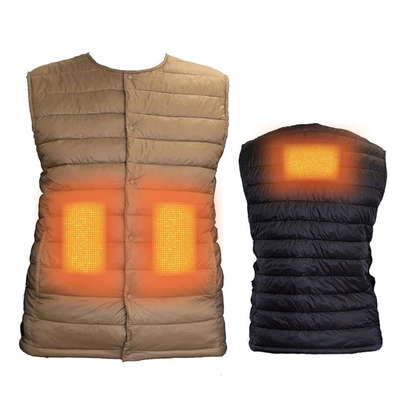 PowerArQ 電熱ベスト Electric Heating Vest 加熱ベスト ヒートジャケット 洗濯可 Lサイズ オリーブドラブ