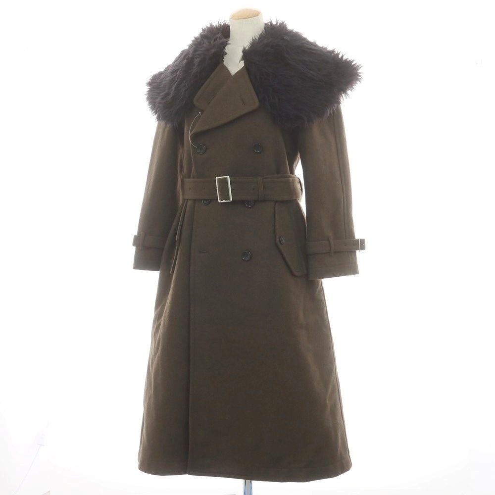 コムデギャルソン コムデギャルソン COMME des GARCONS COMME des GARCONS 秋冬 ウールナイロン トレンチコート ダークオリーブ サイズXS レディース
