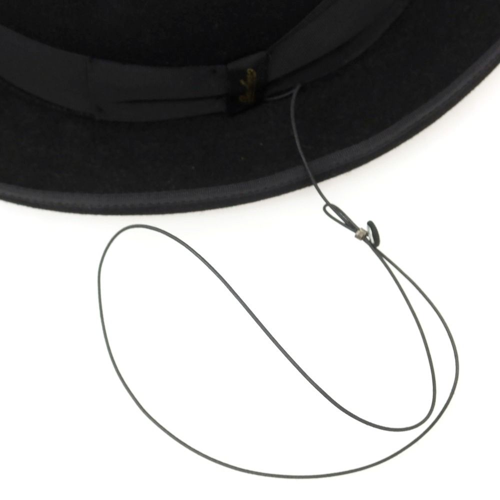  ボルサリーノ Borsalino RAIN PROOF LINE ラビット 中折れハット ブラック サイズ60 メンズ ハット 帽子