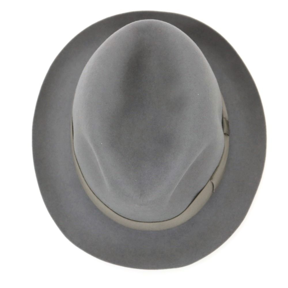 ボルサリーノ Borsalino ラビット系 ソフトボーラーハット グレー サイズ56 メンズ