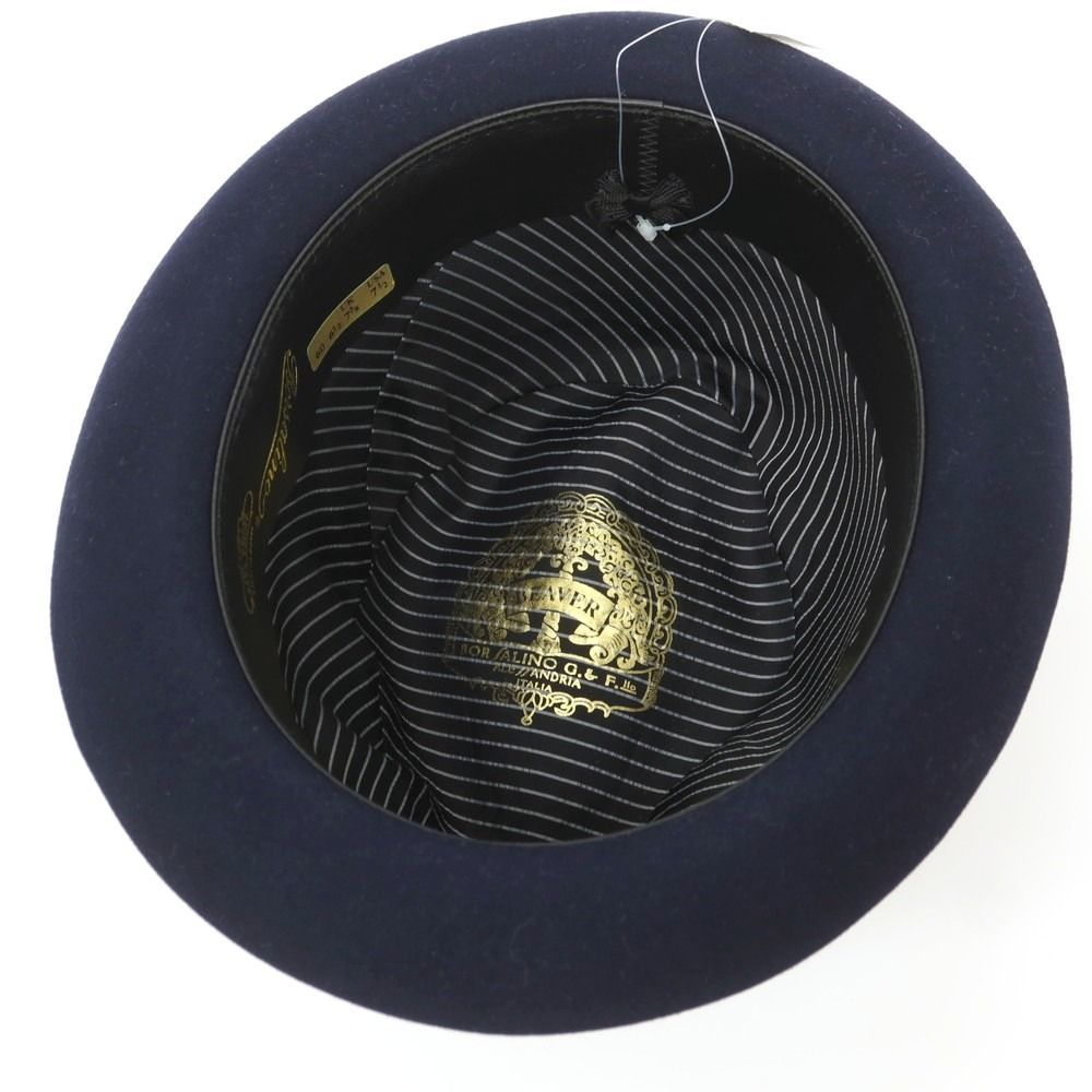 ボルサリーノ Borsalino ビーバー 中折れハット ネイビー サイズ60 メンズ