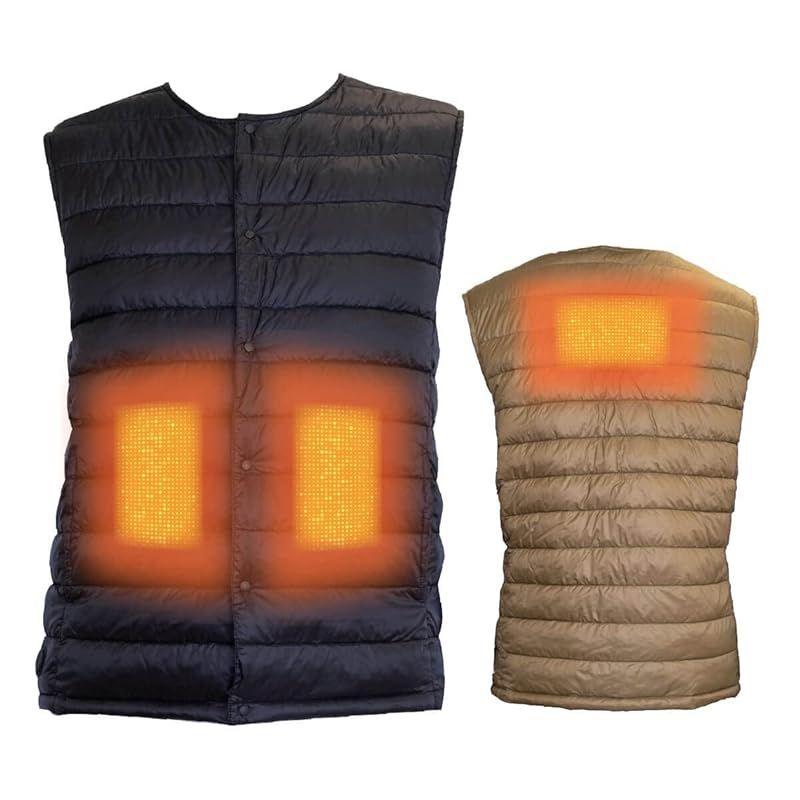 PowerArQ 電熱ベスト Electric Heating Vest 加熱ベスト ヒートジャケット 洗濯可 Mサイズ ブラック
