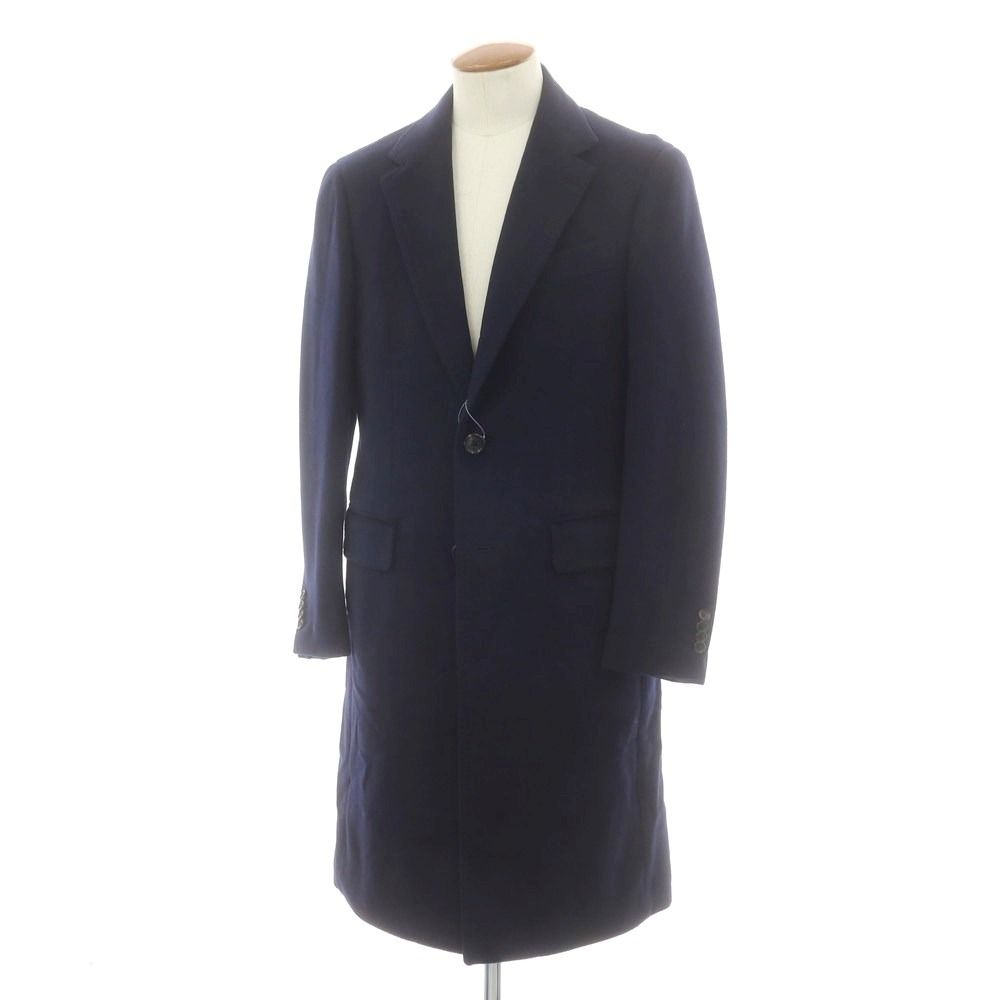 ブリッラ ペル イル グスト Brilla per il gusto カシミヤ チェスターフィールドコート ネイビー サイズ46 メンズ