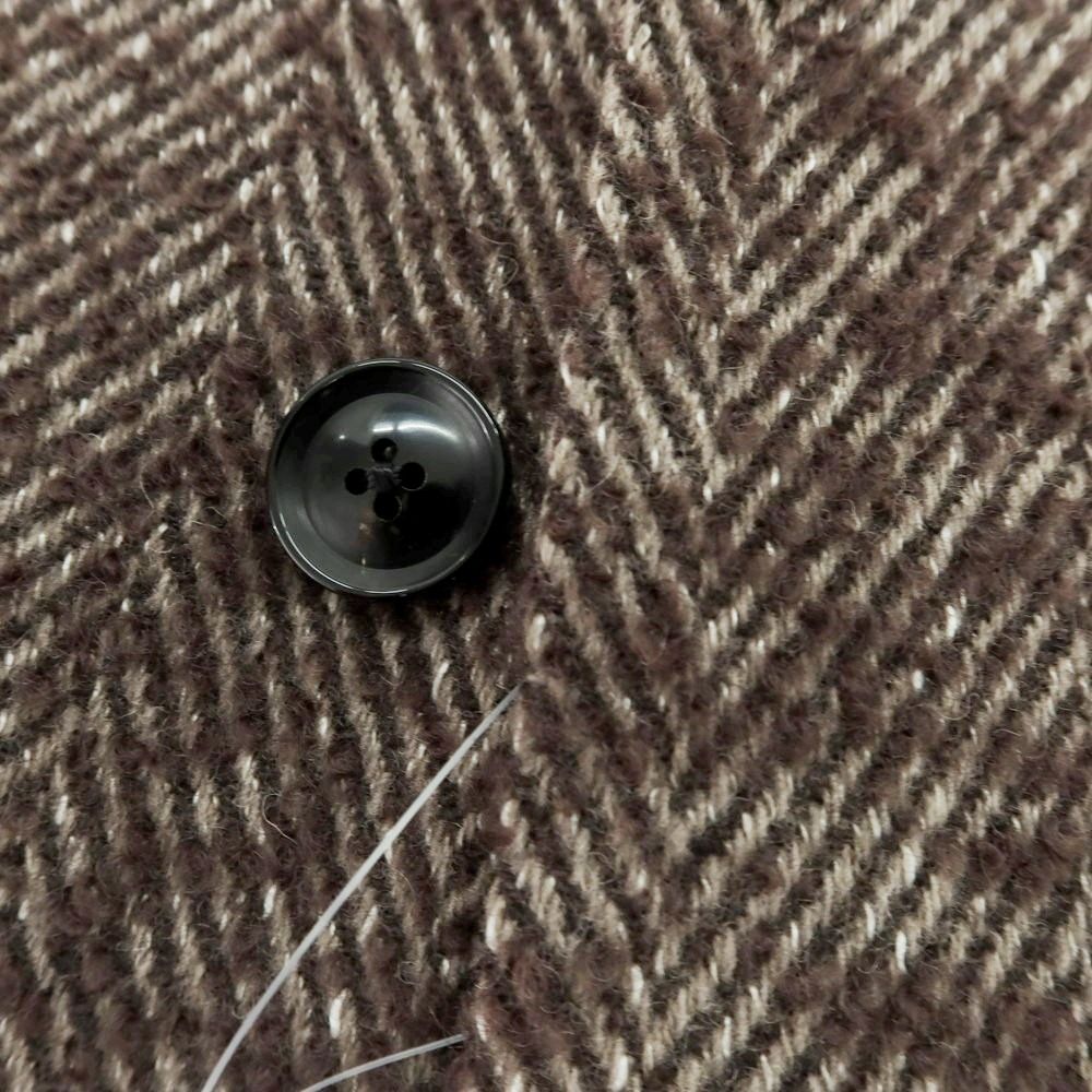 完全調整品 リチャードジェームス RICHARD JAMES ウールナイロン チェスターフィールドコート グレイッシュブラウン系 サイズ38 メンズ