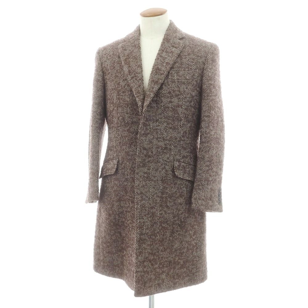 リチャードジェームス RICHARD JAMES ウールナイロン チェスターフィールドコート グレイッシュブラウン系 サイズ38 メンズ