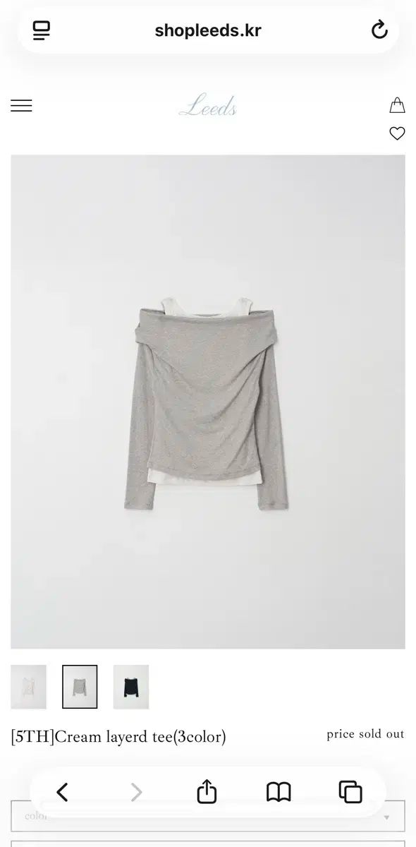 샵리즈 5 TH レイヤード Tシャツ ネイビー メランジ グレー