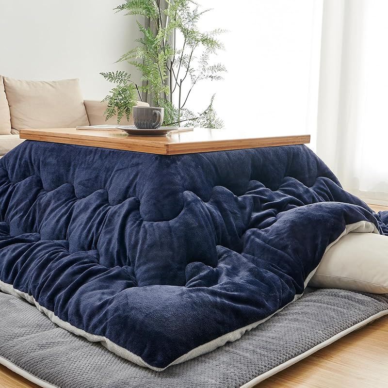 Keusnix こたつ布団 長方形 210×250cm 単品売り 発熱綿使用 高密度フランネル こたつ掛け布団 リバーシブル 両面使える 高い保温性 ふわふわ ぽかぽか 撥水防ダニ加工 抗菌防臭 洗える 静電気防止 毛抜けない こたつふとん 火燵布団 グレー