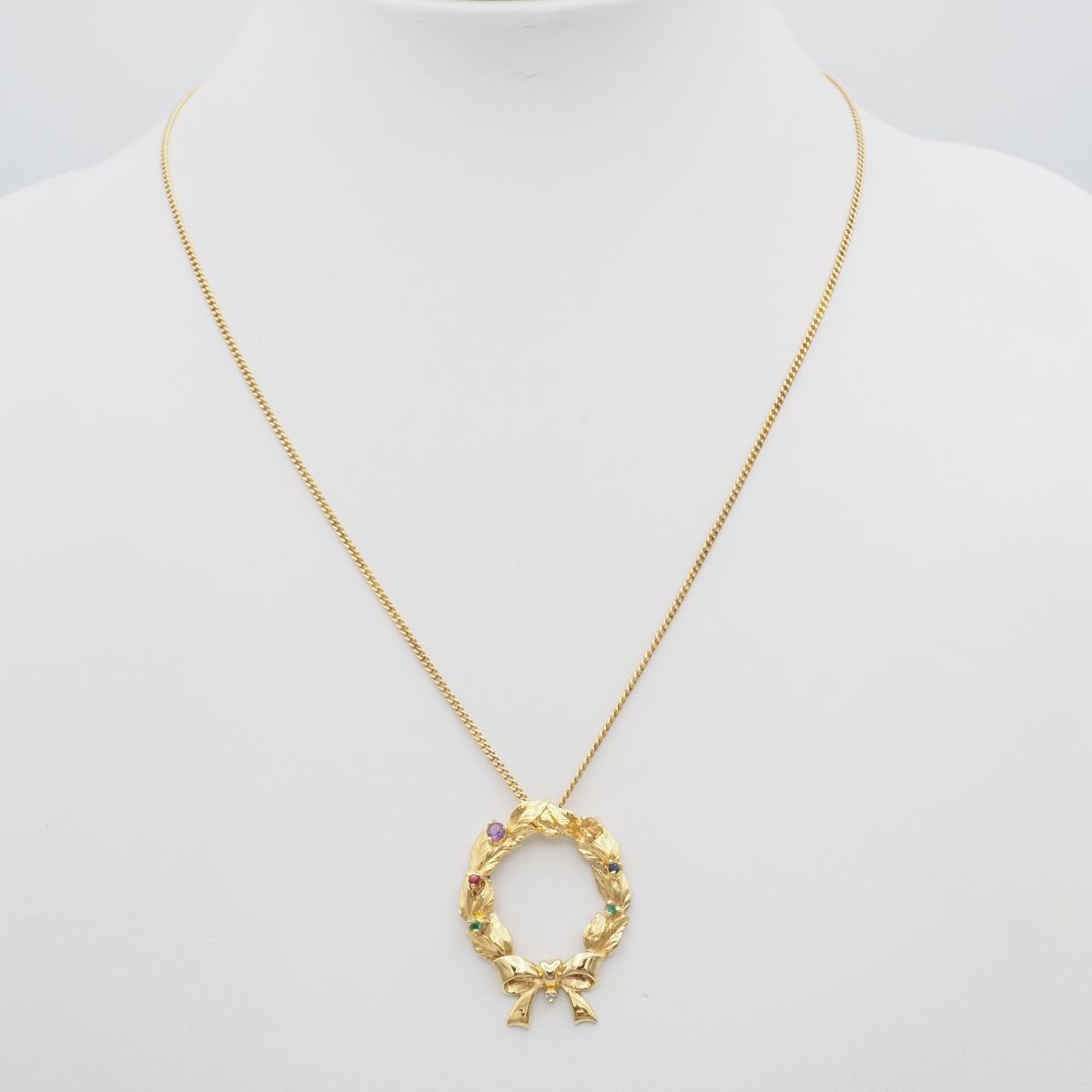 H624 IEI サファイア ルビー スピネル ダイヤモンド ストーン SILVER925刻印 ペンダント ネックレス ゴールド デザイン シルバー