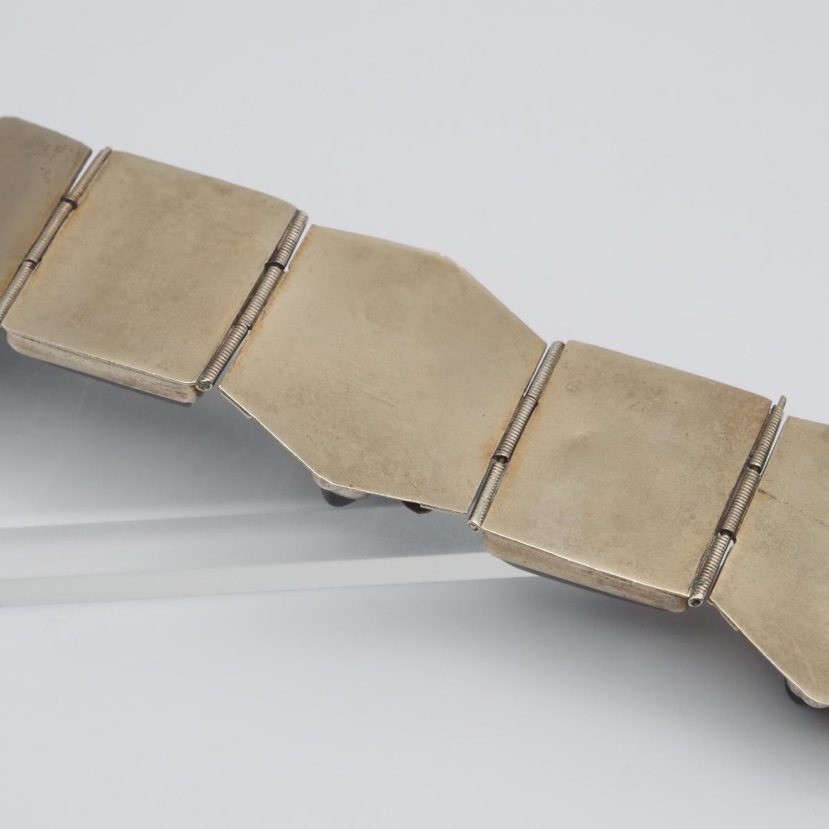 H740 グラックストーン MEXICO刻印 ブレスレット 大ぶり ゴールド デザイン ヴィンテージ メキシコ製 FORTGASGNV_COM_BR