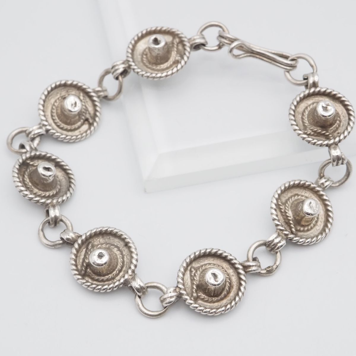 H595 ヴィンテージ 925刻印 ブレスレット メキシカンハット ソンブレロ デザイン シルバー