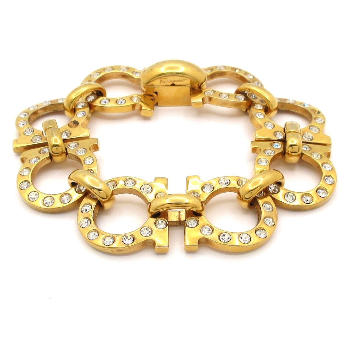 FERRAGAMO SalvatoreFerragamo サルバトーレフェラガモ ブレスレット ガンチーニ ゴールド×クリア